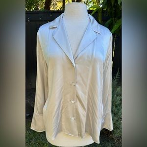 Banana Republic 100% Silk Button Down Blouse - size L